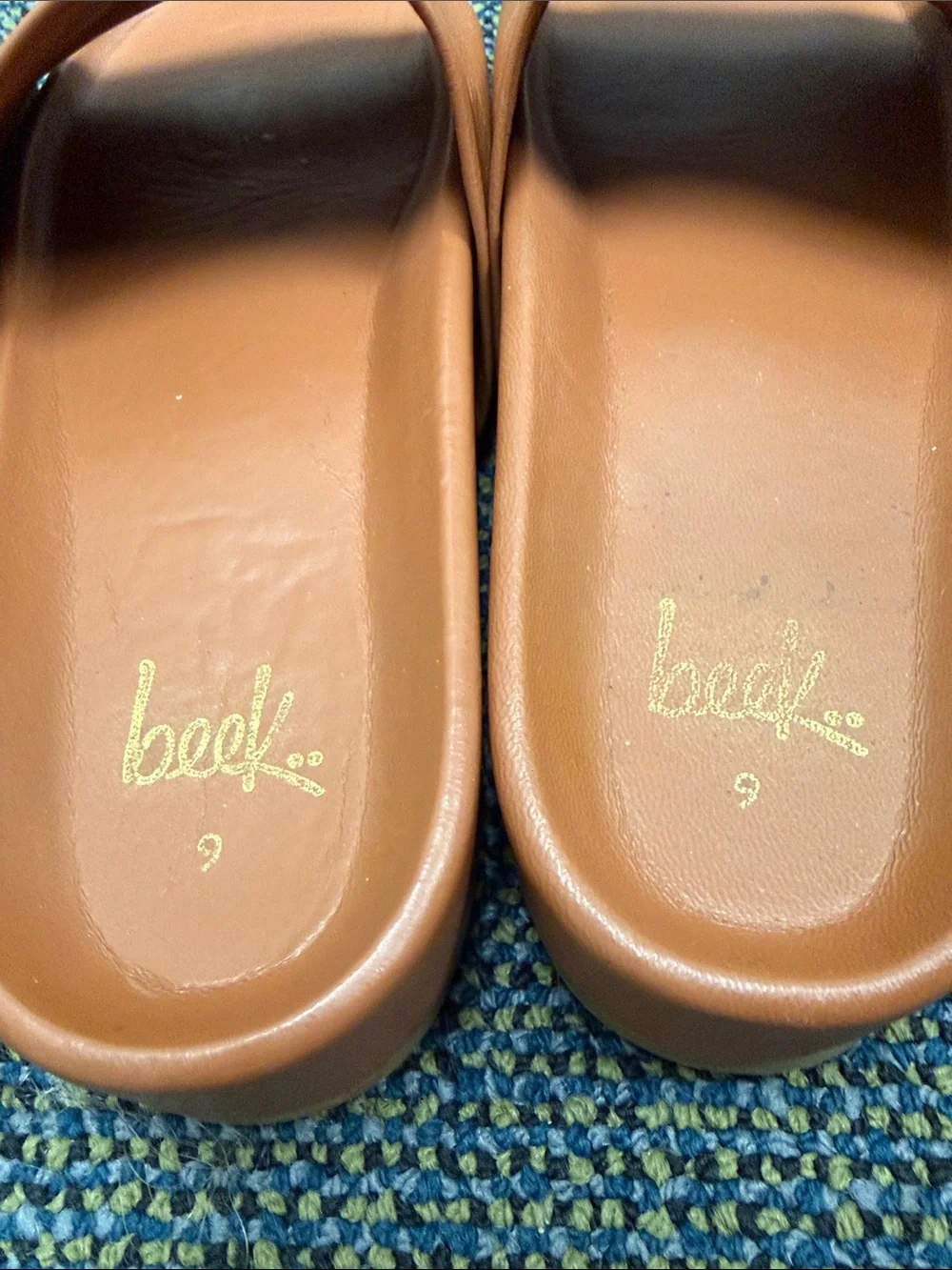BEEK Pelican Slides in Tan/Cognac